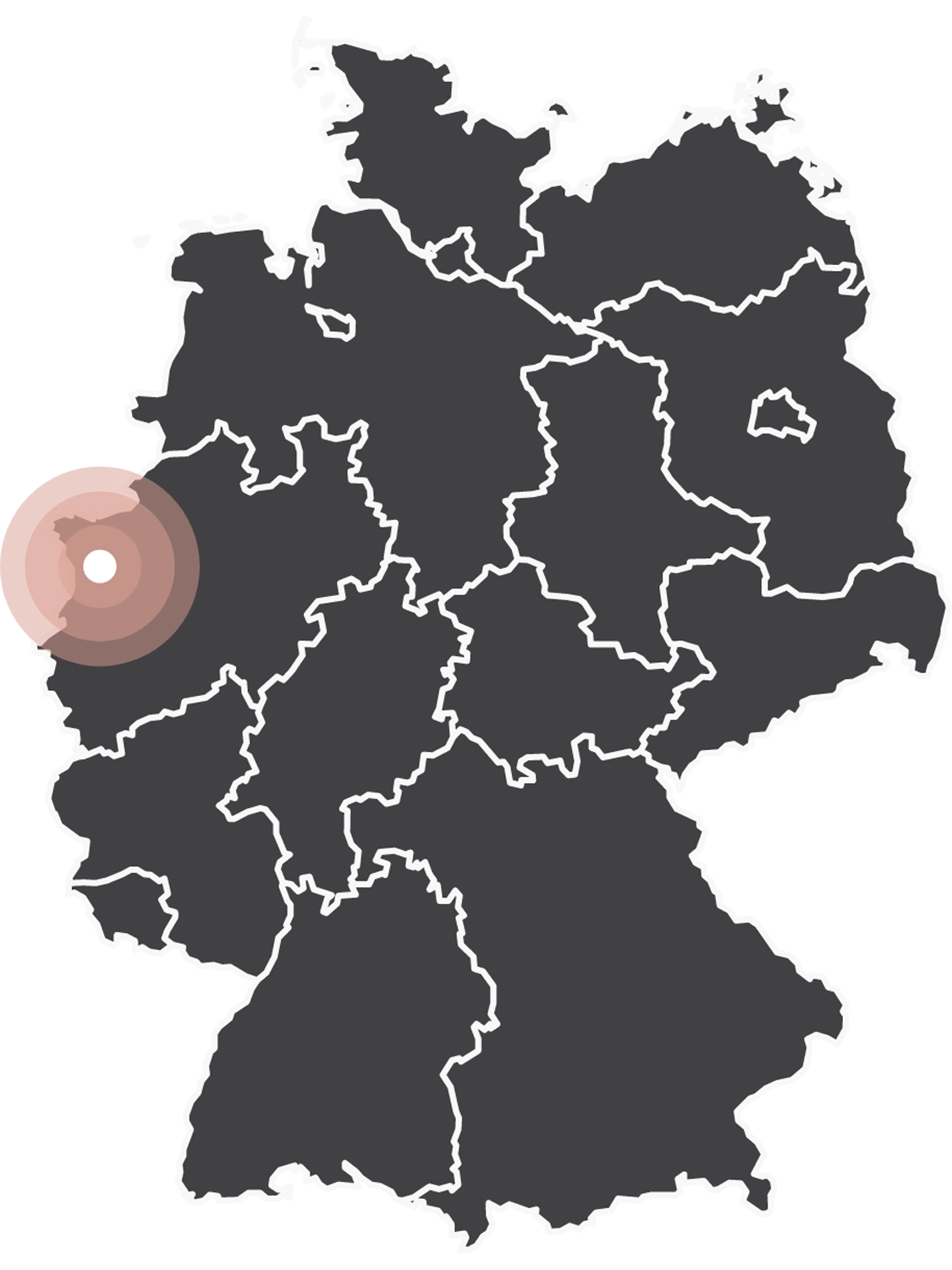 Deutschlandkarte mit Markierung in Dortmund